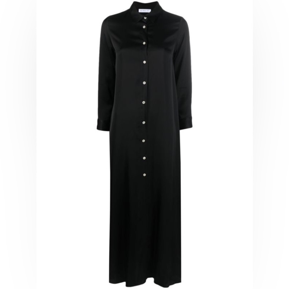 Long sleeve button down satin dress Size XS